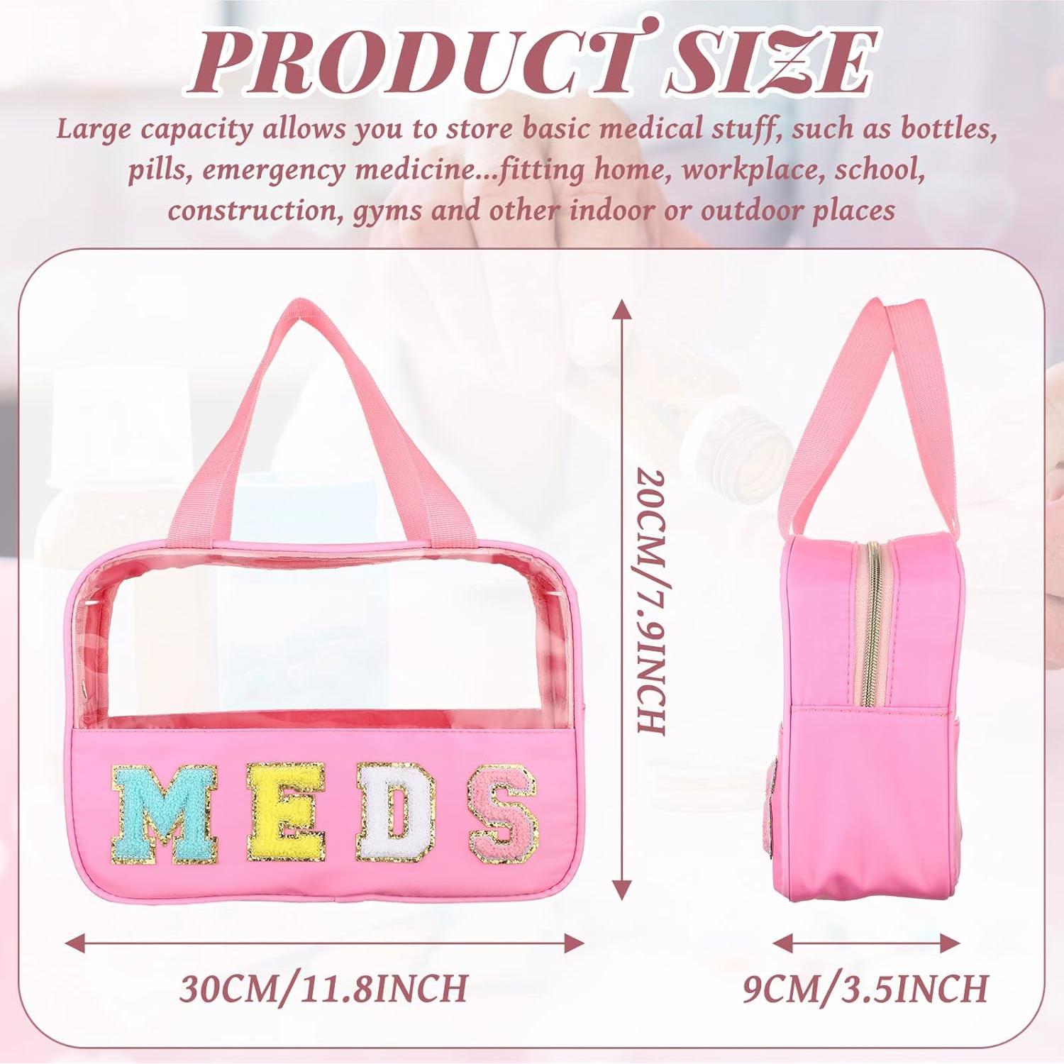 Bolsa de Medicina Transparente Silkfly con Asa Rosa 30x20x9 cm