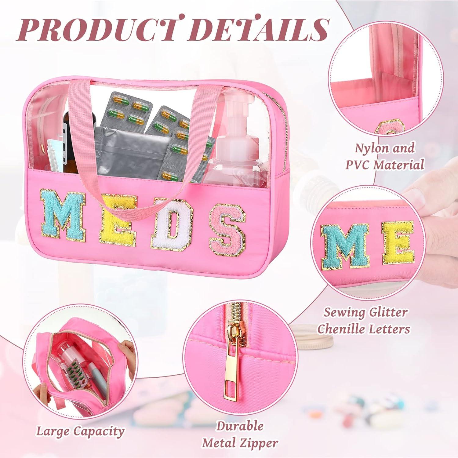 Bolsa de Medicina Transparente Silkfly con Asa Rosa 30x20x9 cm