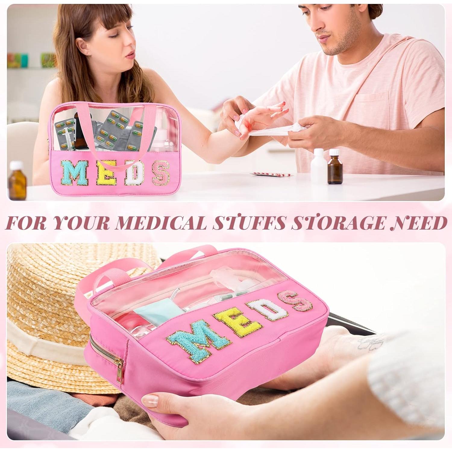 Bolsa de Medicina Transparente Silkfly con Asa Rosa 30x20x9 cm