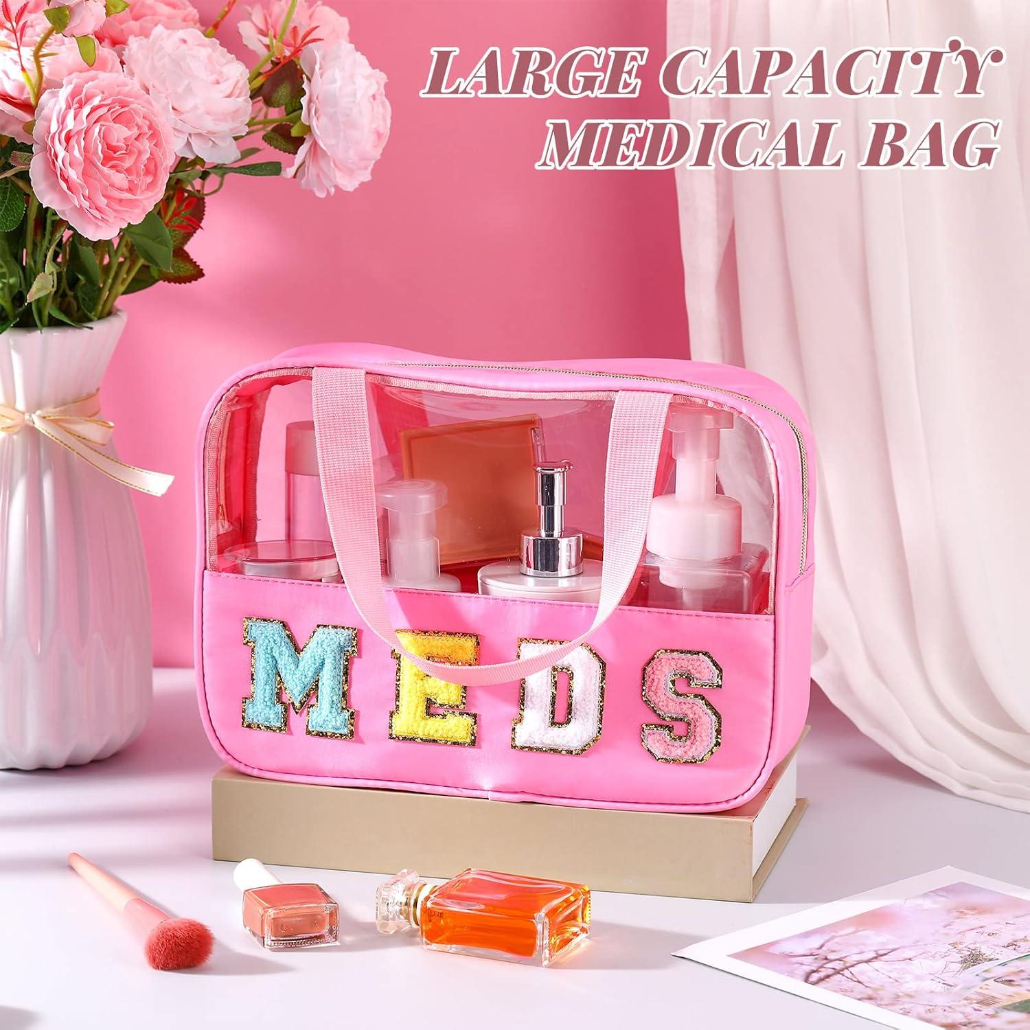 Bolsa de Medicina Transparente Silkfly con Asa Rosa 30x20x9 cm