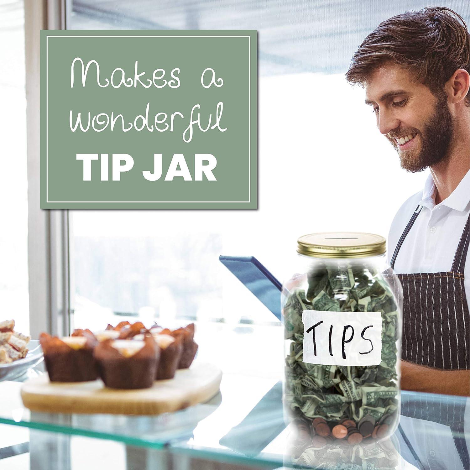 Bote de Monedas Grande Kitchentoolz 1 Galón con Tapa Dorada