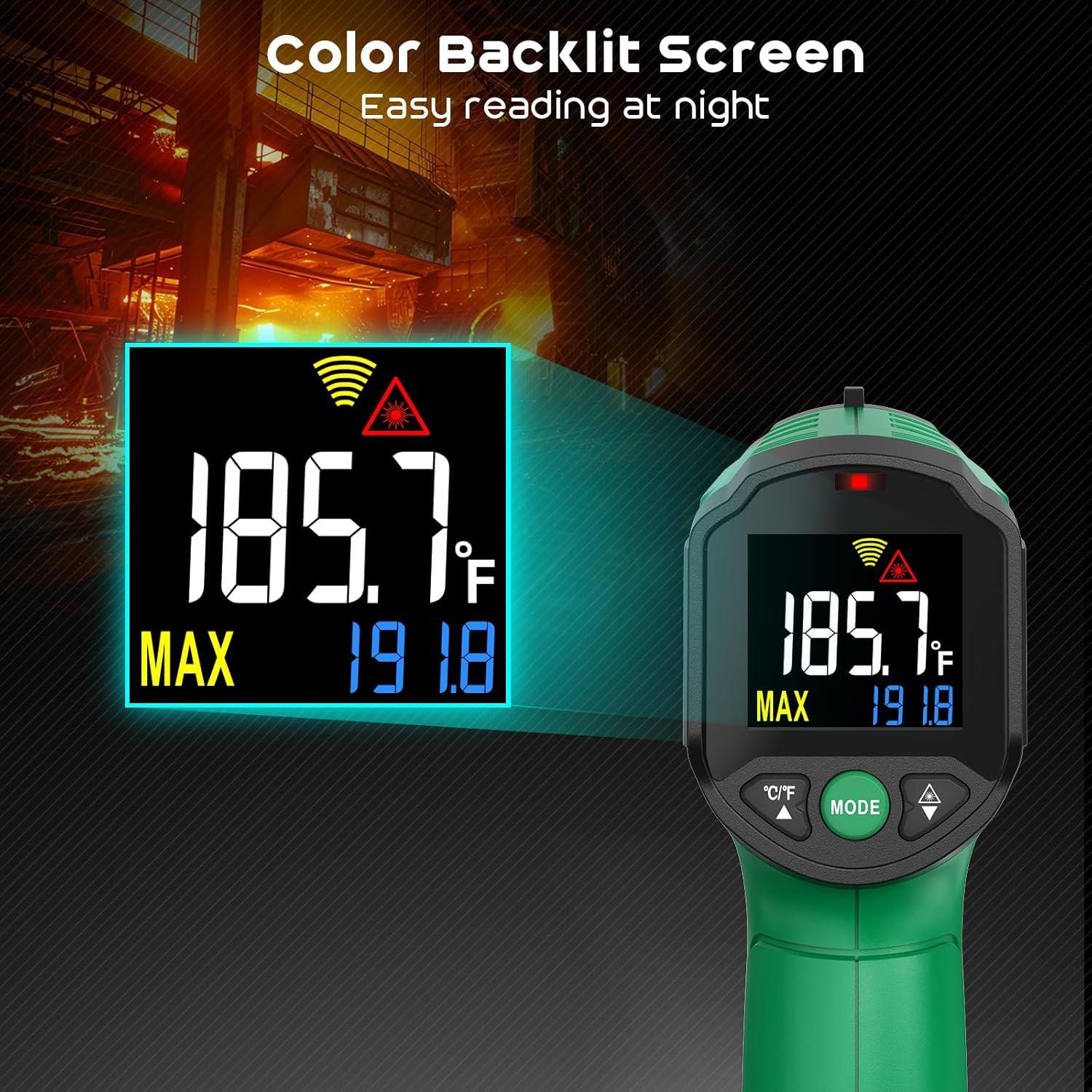 Pistola Termómetro Infrarrojo SQECH SIT600 -50°C a 600°C Verde