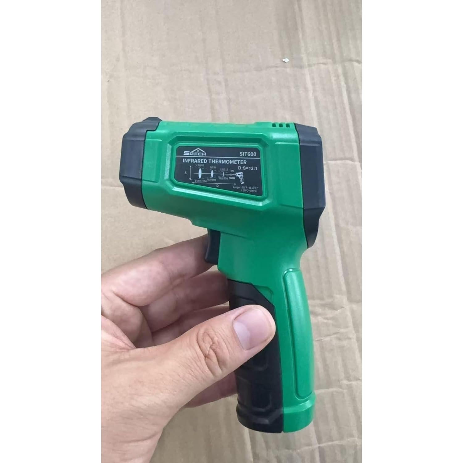 Pistola Termómetro Infrarrojo SQECH SIT600 -50°C a 600°C Verde
