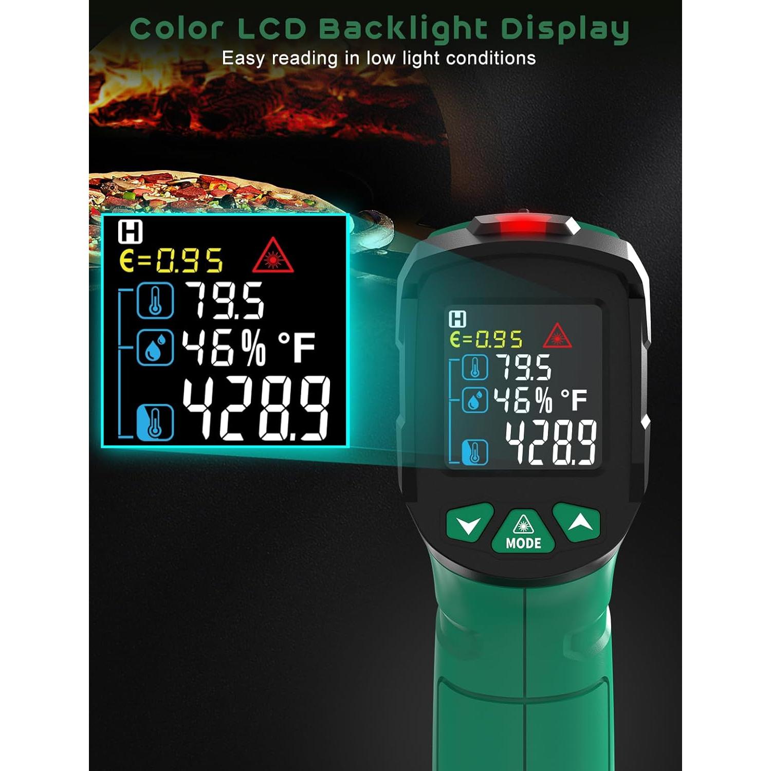 Pistola Termómetro Infrarrojo SQECH SIT800 -50°C a 800°C