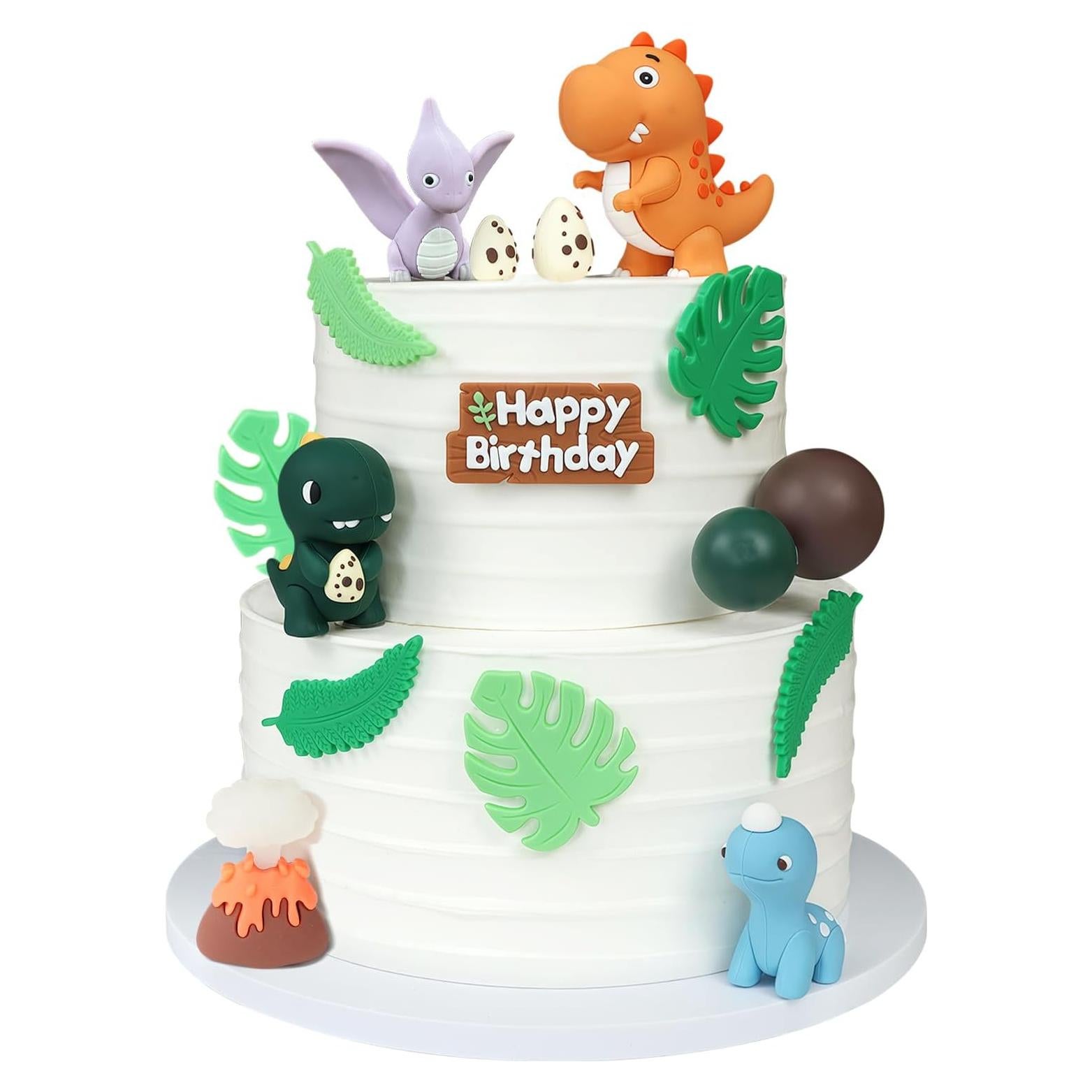 Adorno de Pastel de Dinosaurio LACGO - 16 Piezas Fiesta Cumpleaños