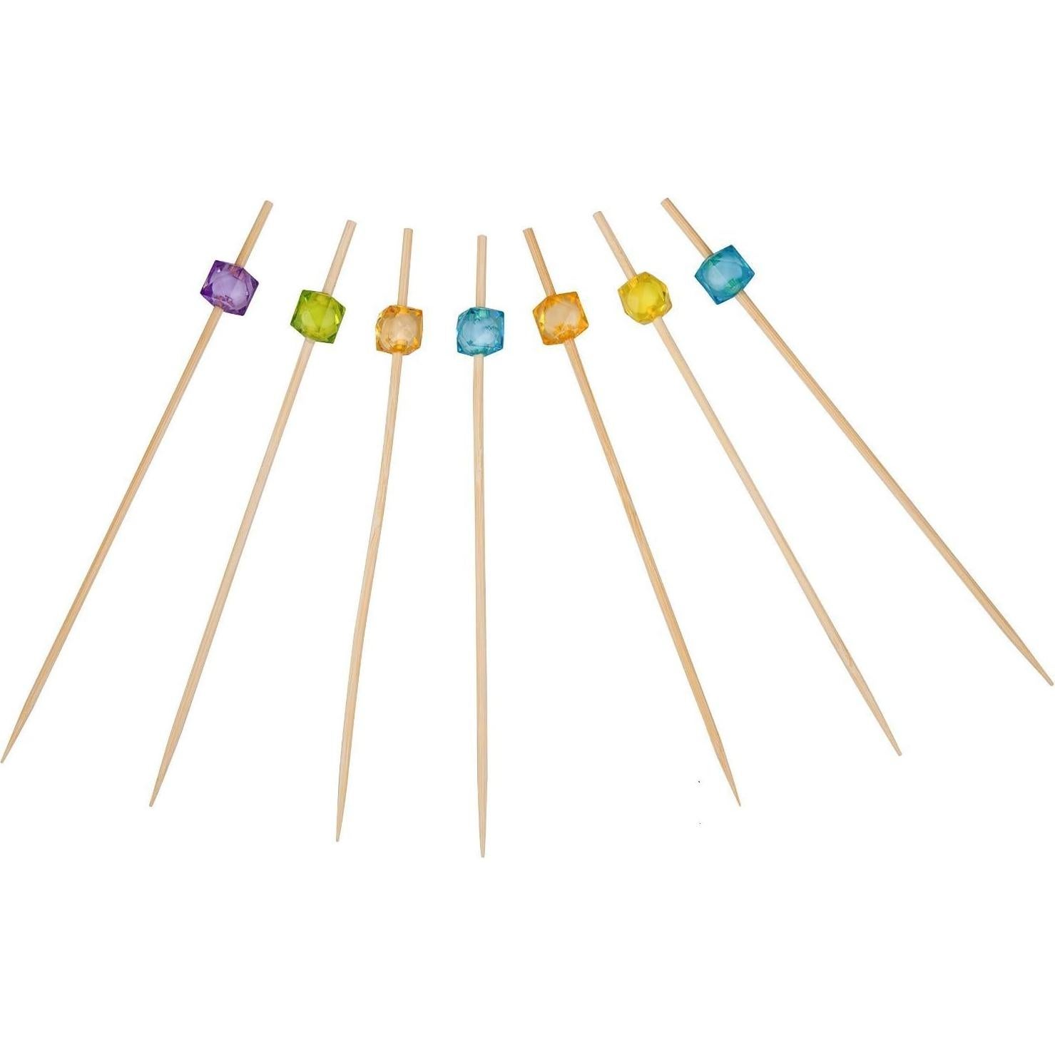 PuTwo Palillos de Cóctel de Bambú Natural 300 Piezas 12cm