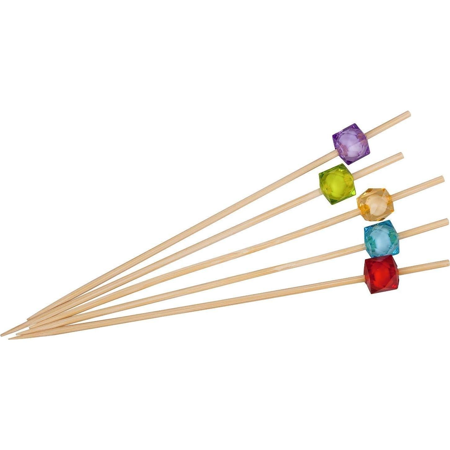 PuTwo Palillos de Cóctel de Bambú Natural 300 Piezas 12cm