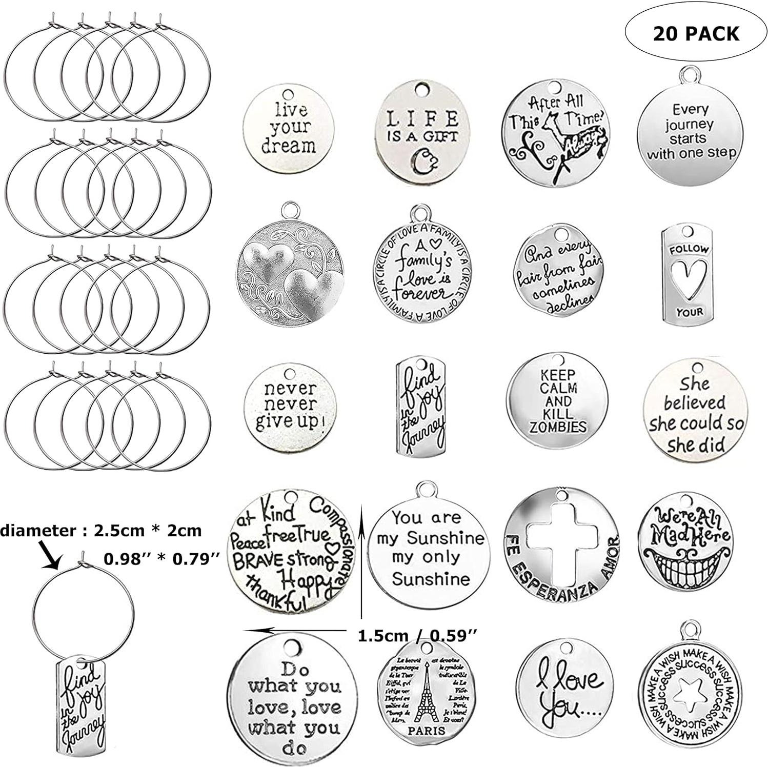 20 Encantos para Copas de Vino CNYMANY - Decoración Temática