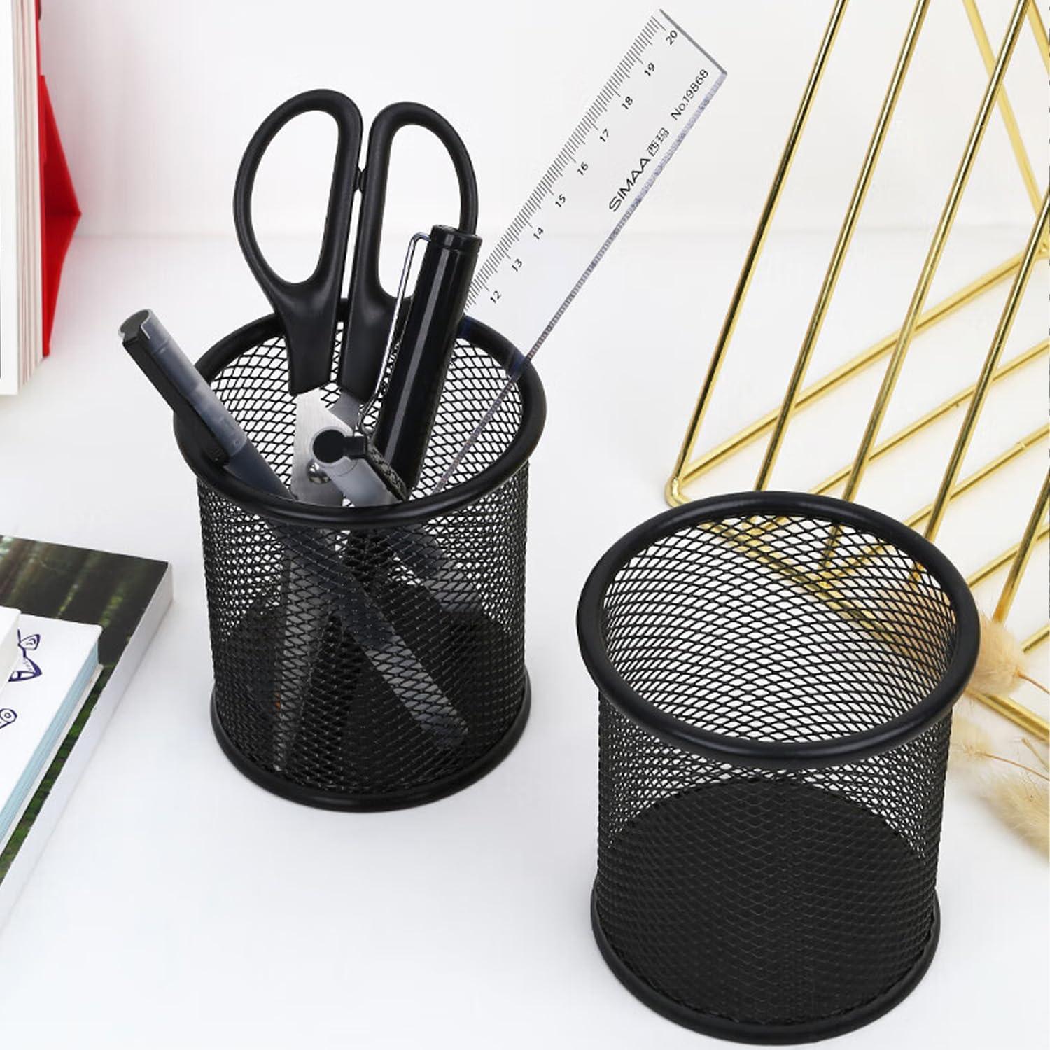 Soporte para bolígrafos AYANICA de malla negra 9.9 cm