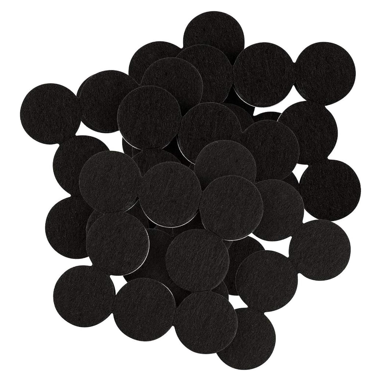 Almohadillas de Fieltro Autoadhesivas Waxman 1.9 cm 48 Piezas Negro