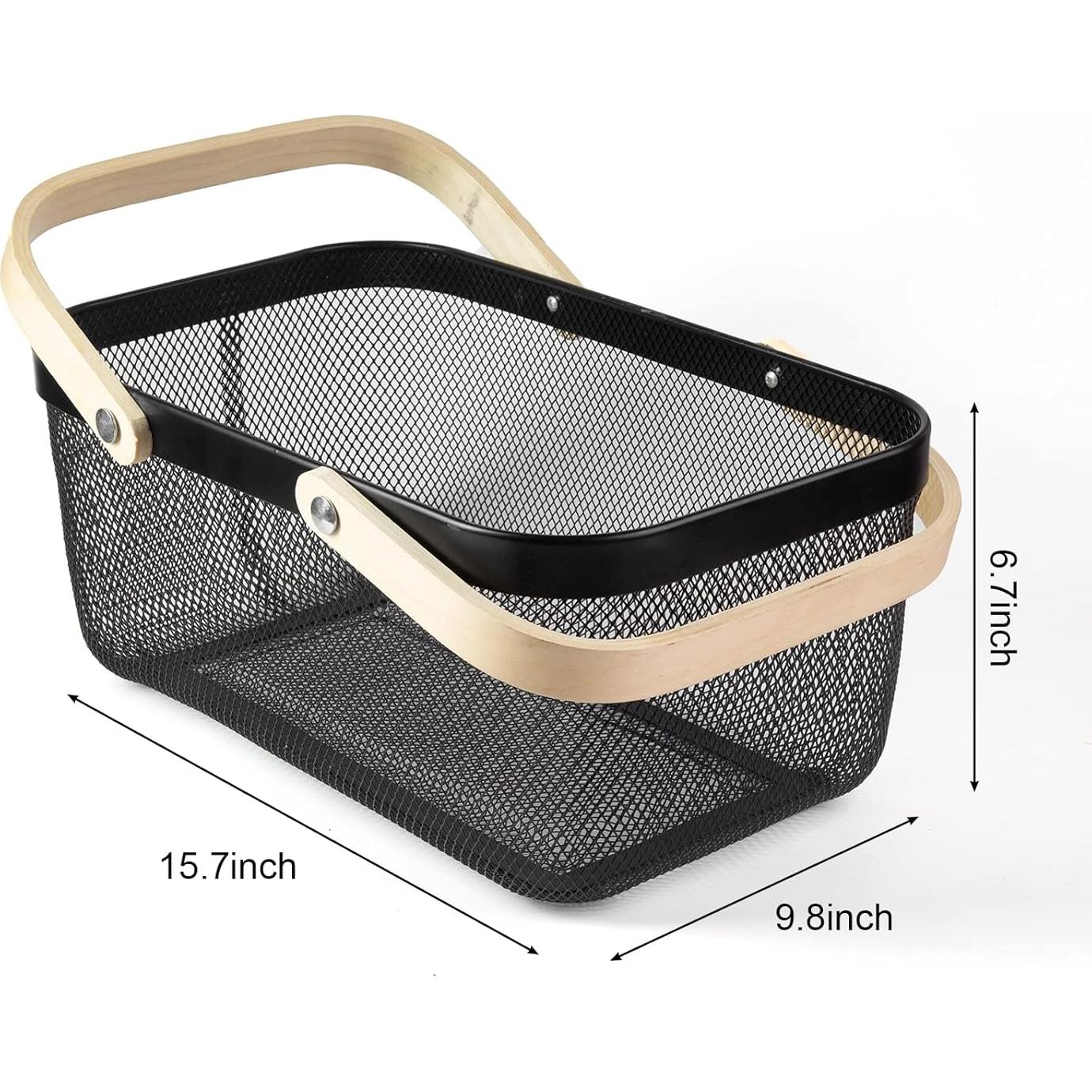 Cesta de Cosecha de Jardín MACOIOR con Mango de Bambú 24.9x39.9cm