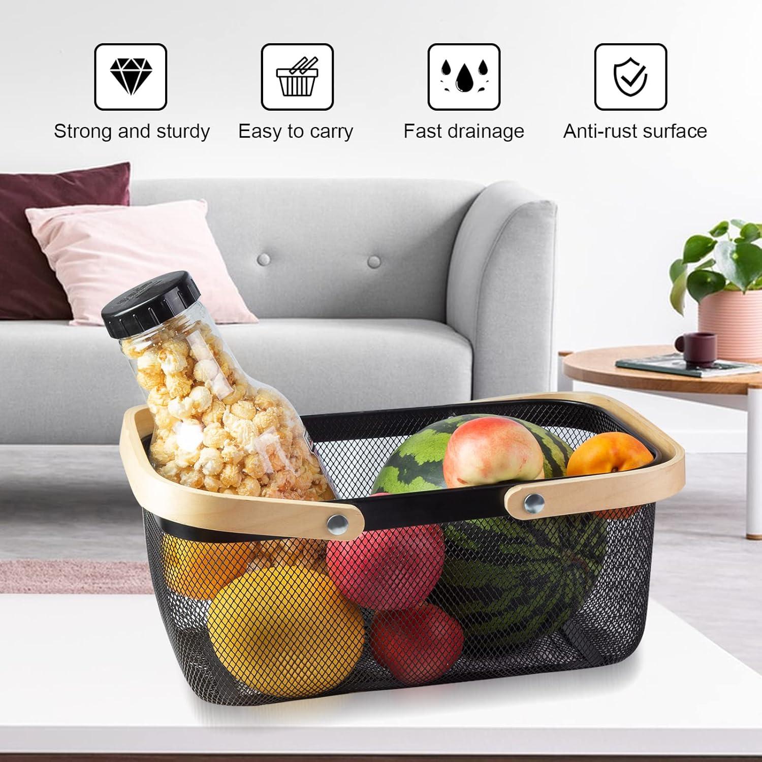 Cesta de Cosecha de Jardín MACOIOR con Mango de Bambú 24.9x39.9cm