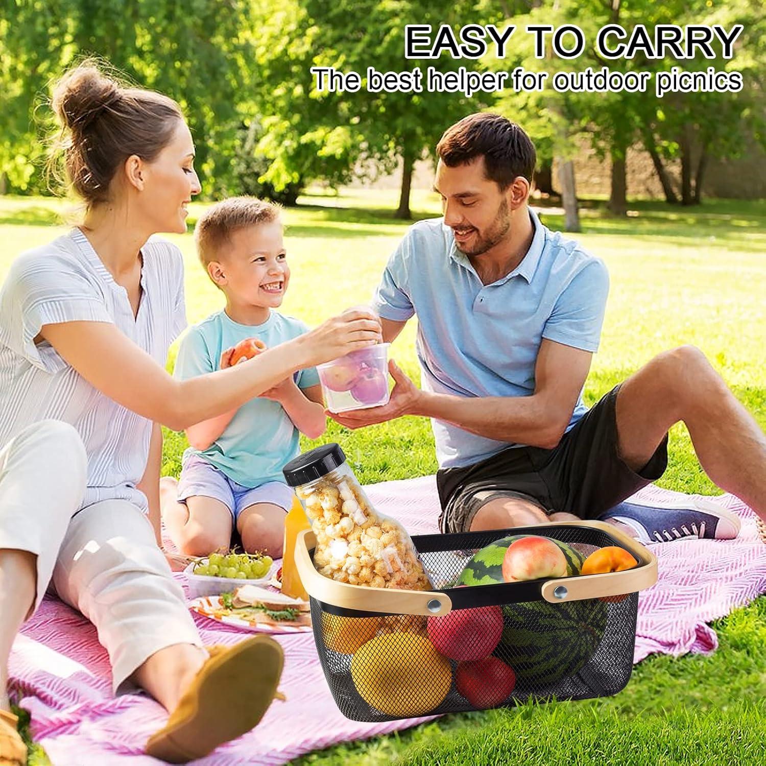 Cesta de Cosecha de Jardín MACOIOR con Mango de Bambú 24.9x39.9cm