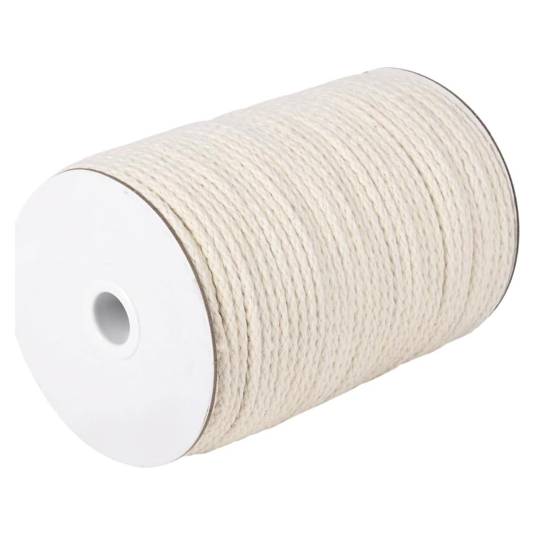 Cordón de macramé trenzado CAQUBO 4mm x 82.29m Beige