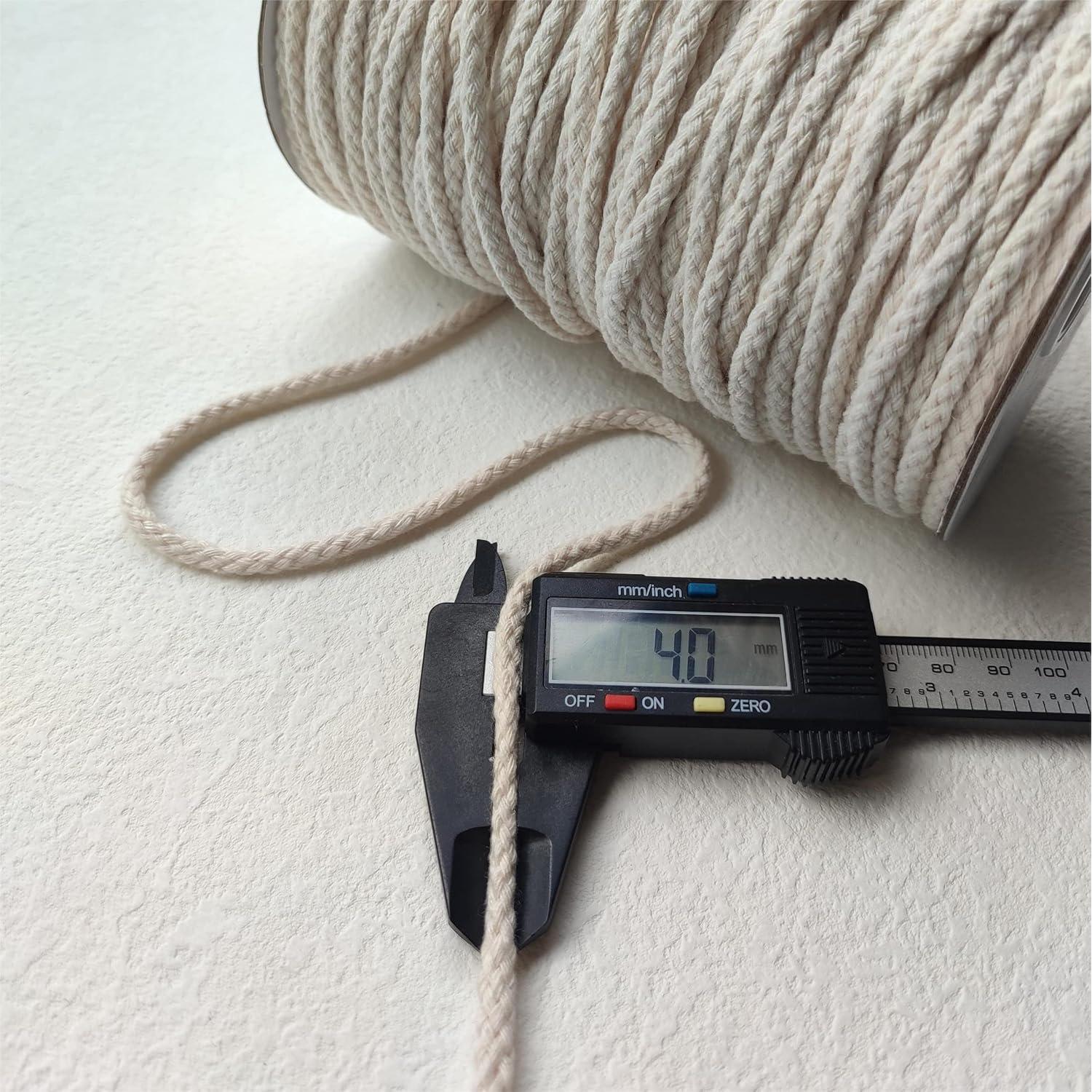 Cordón de macramé trenzado CAQUBO 4mm x 82.29m Beige