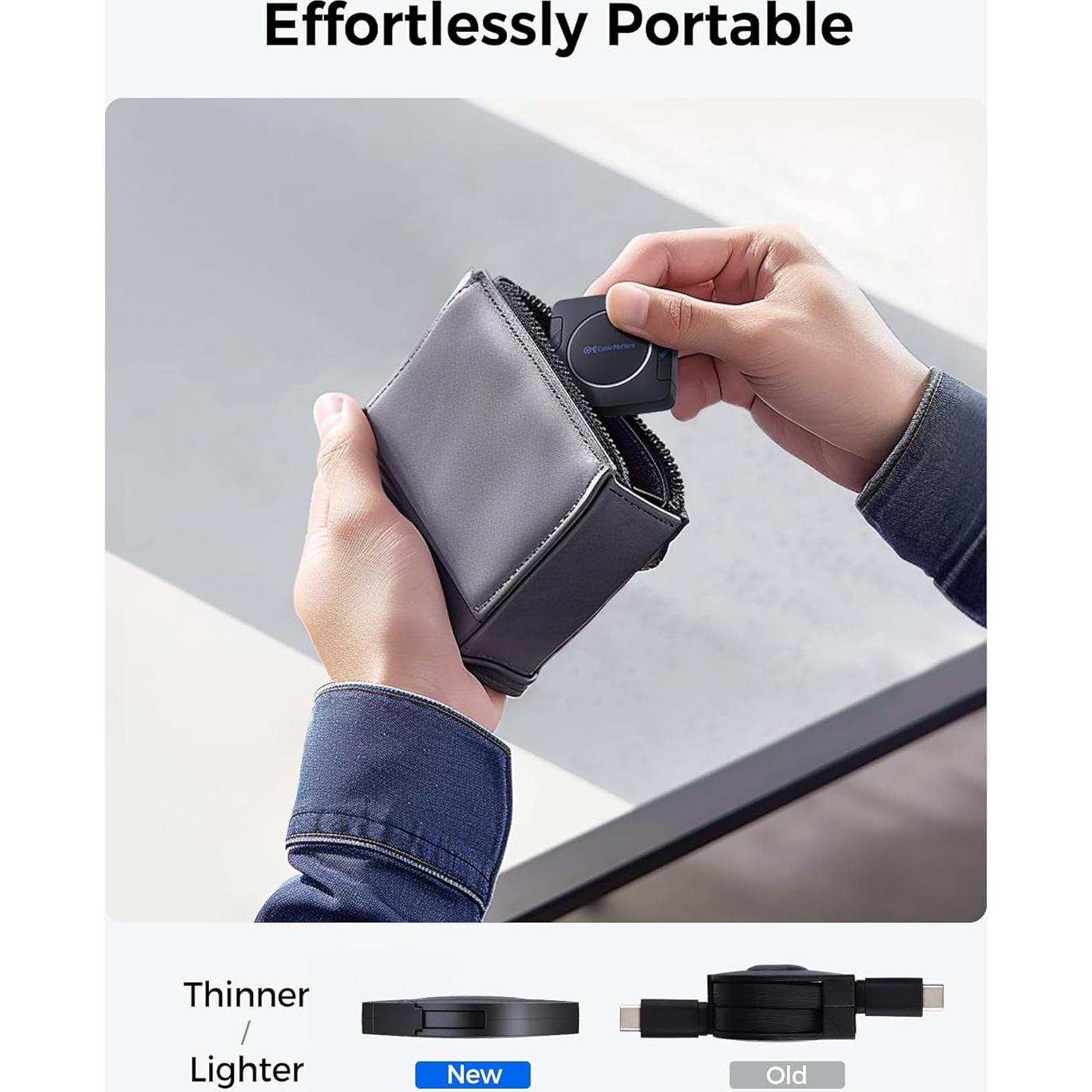 Cable USB C Retráctil 2.8ft Cable Matters 60W 480Mbps