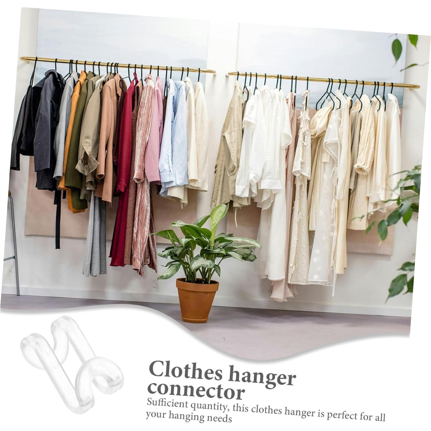 Ganchos Conectores para Perchas SOLUSTRE 60pcs Ahorra Espacio