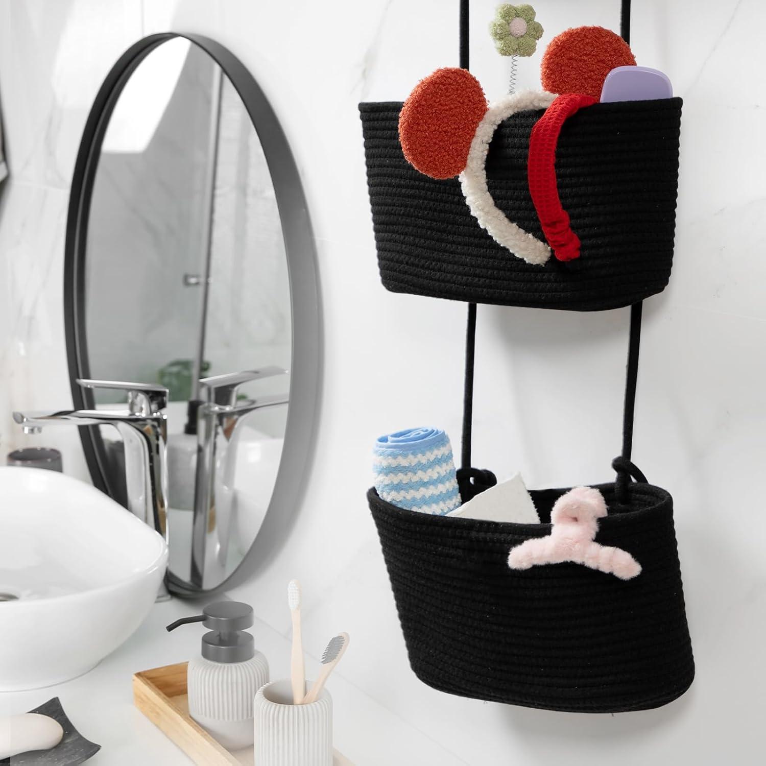 Organizador colgante TeoKJ 3 niveles algodón negro