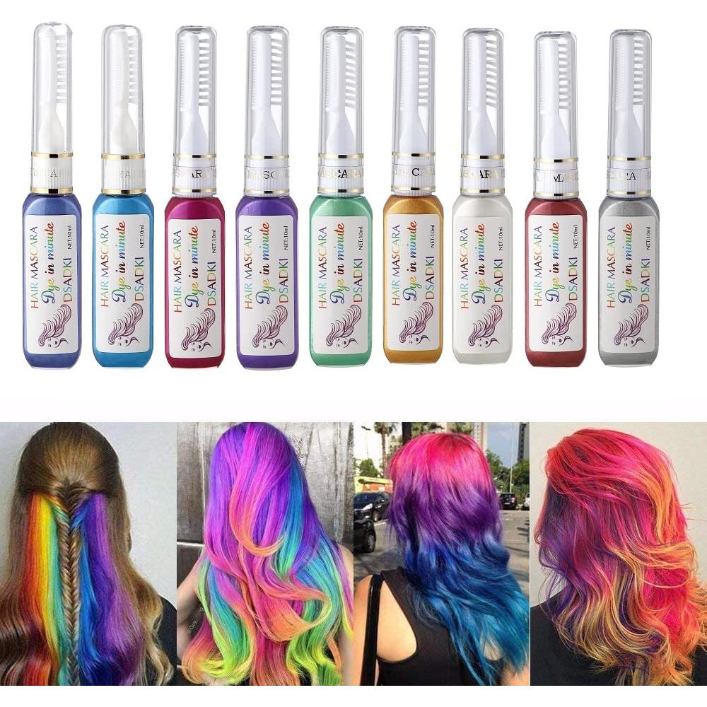 Máscara de Color de Cabello Temporal DSADKI 8 Colores Lavable