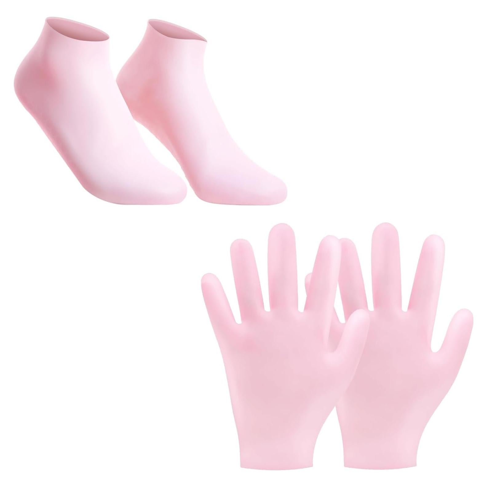 Juego de Calcetines y Guantes Hidratantes Vigdit - Silicona Rosa