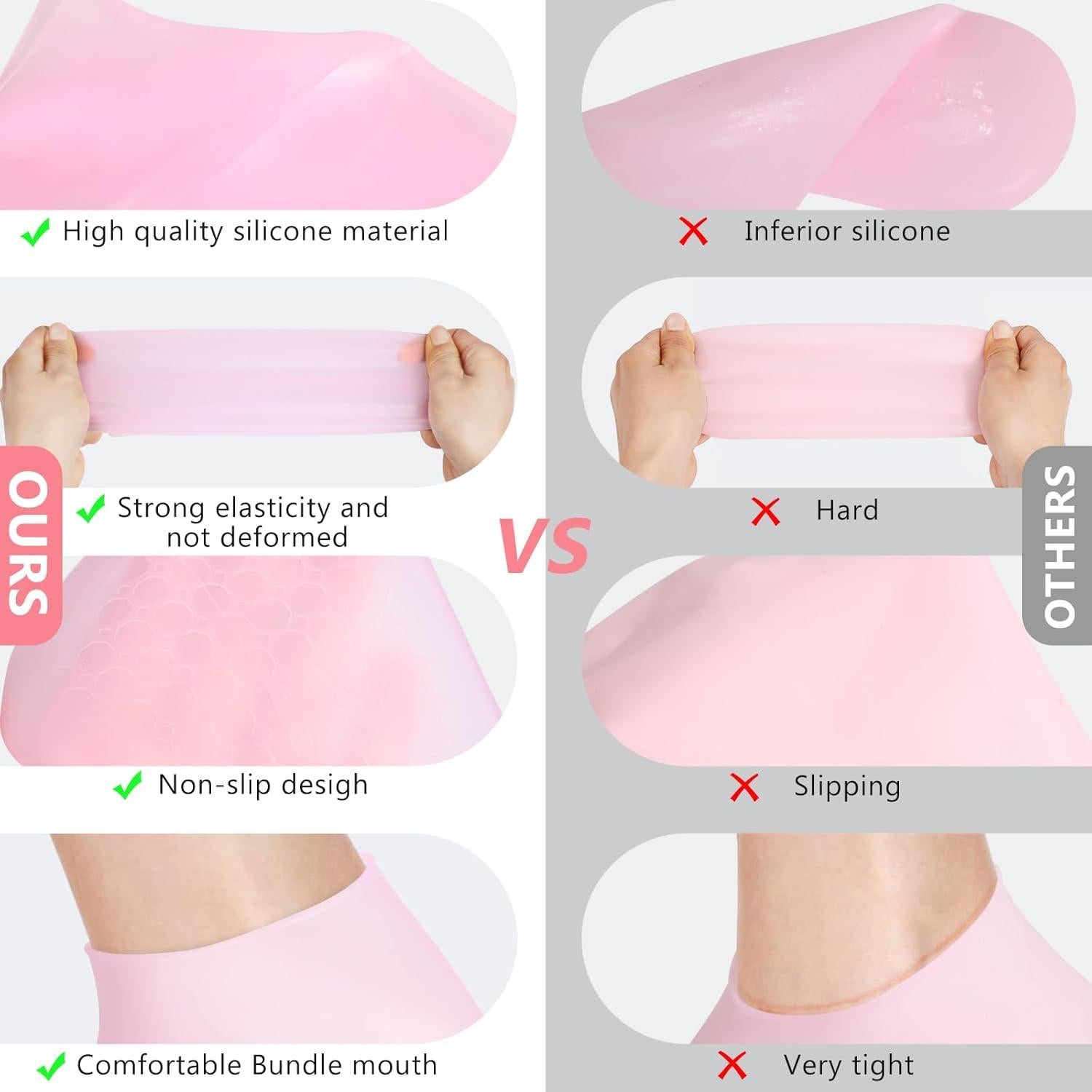 Juego de Calcetines y Guantes Hidratantes Vigdit - Silicona Rosa