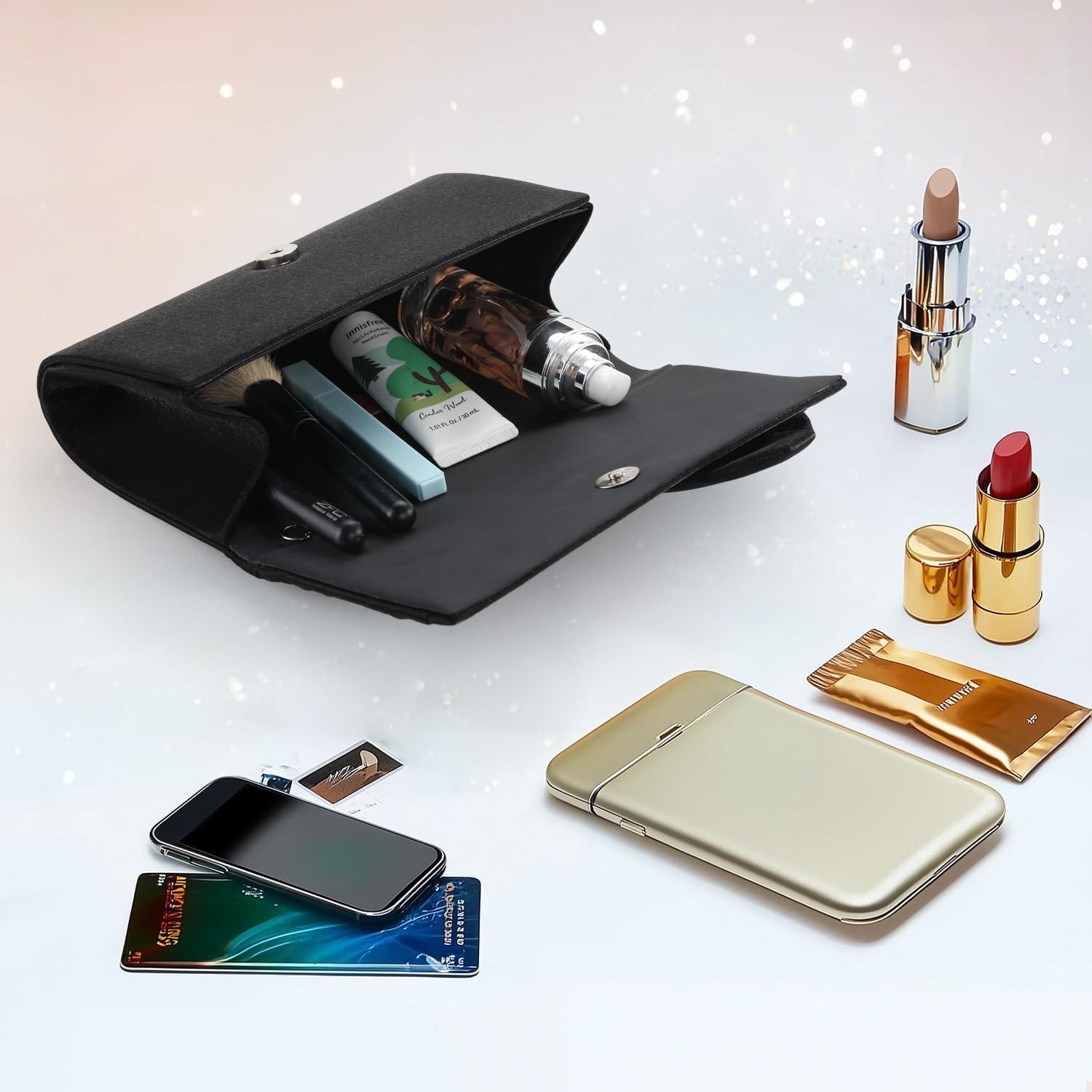 Bolso de Mano Satinado Walllyn's Negro para Fiesta