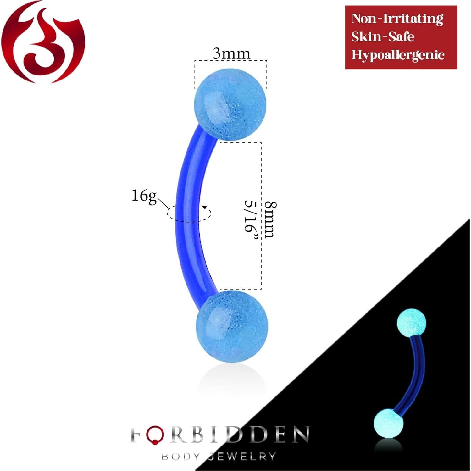 Arete Daith 16g 8mm Acrílico Brillante Forbidden Body Jewelry