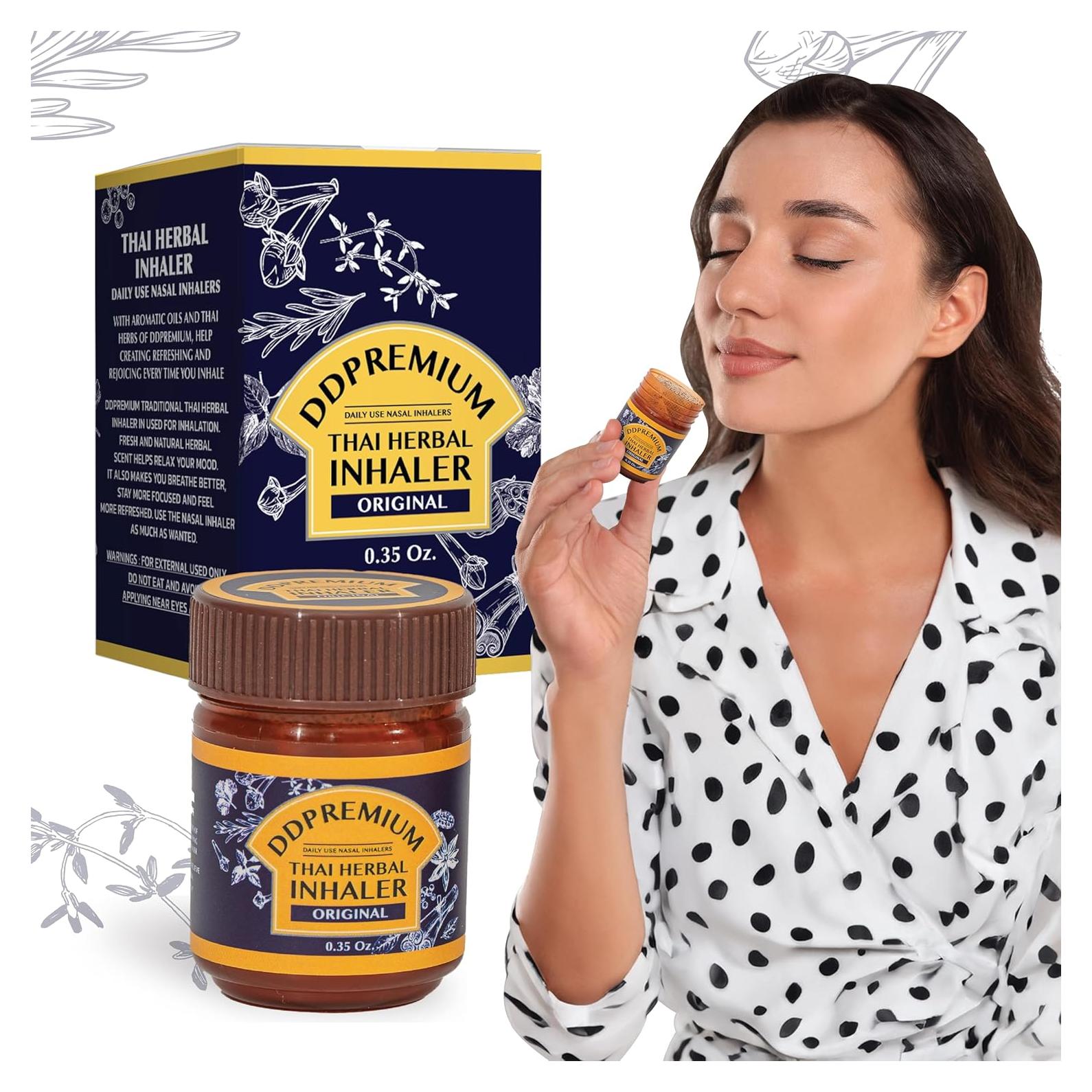 Inhalador Herbal Tailandés DDPremium con Mentol y Eucalipto