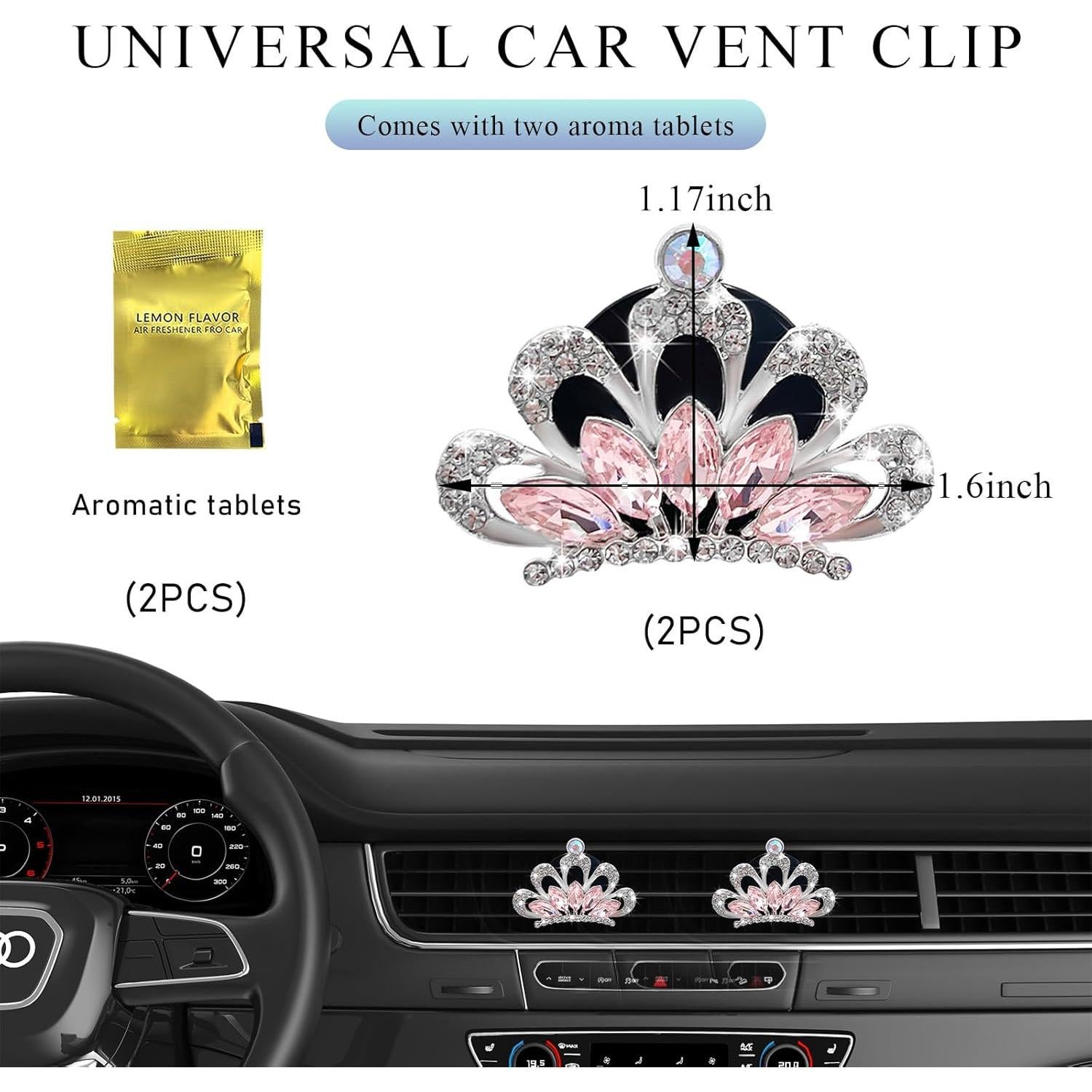 Clips de Ventilación de Coche Gasedin 2 Pcs Aromaterapia Rosa