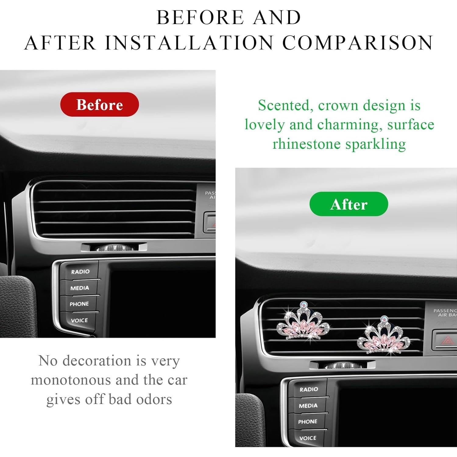 Clips de Ventilación de Coche Gasedin 2 Pcs Aromaterapia Rosa