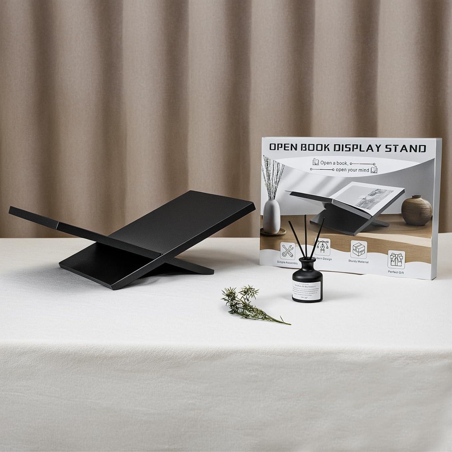 Soporte de Exhibición de Libros PUERSI - Madera Negra 40x24 cm