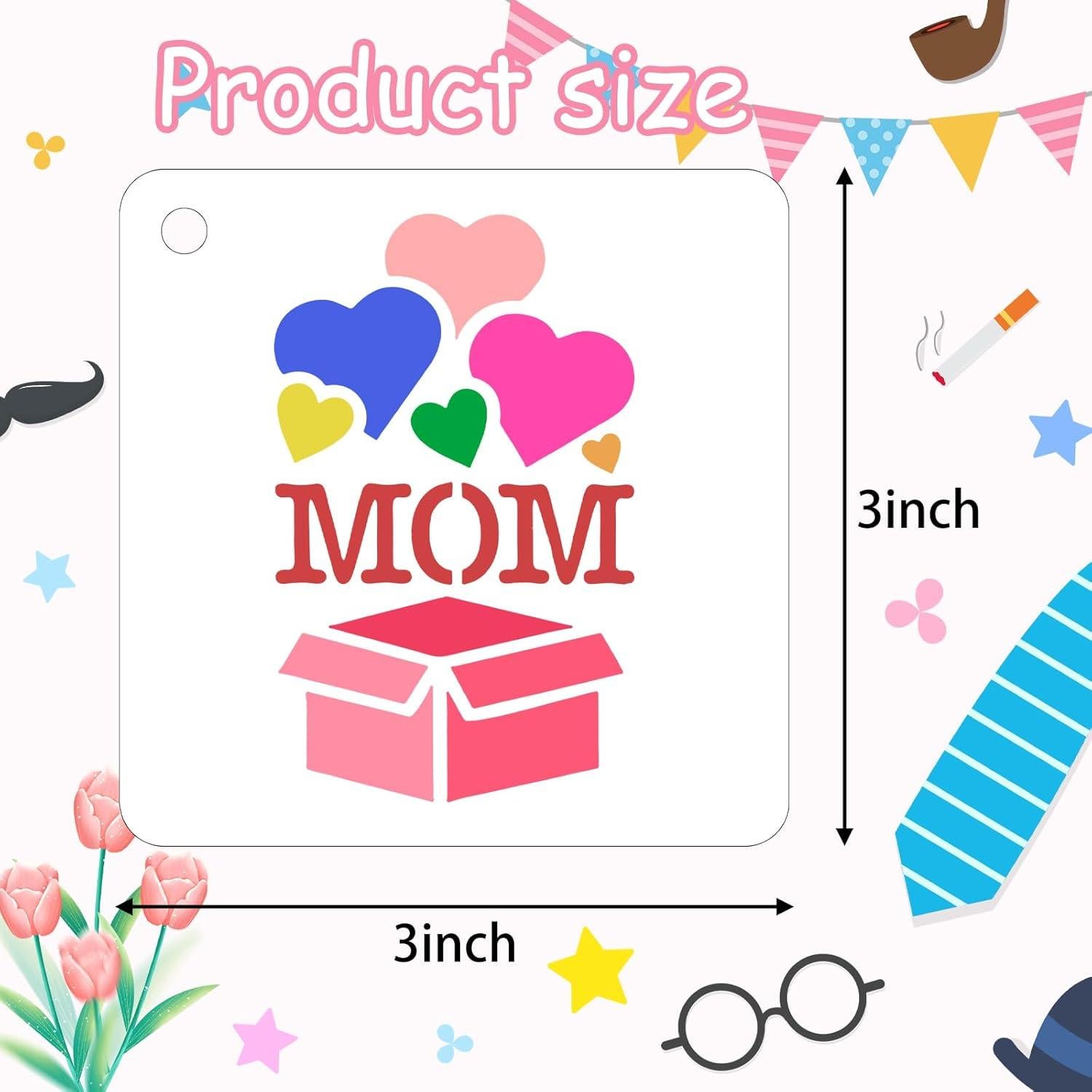 Plantillas Reutilizables Augshy 56pcs Día del Padre y Madre 7.62cm