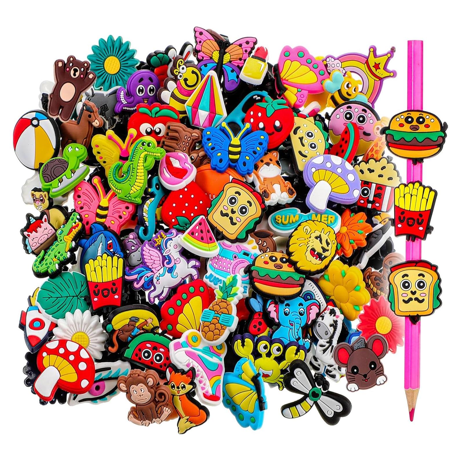 Encantos de Lápiz Seajan 120 Piezas Decorativos PVC