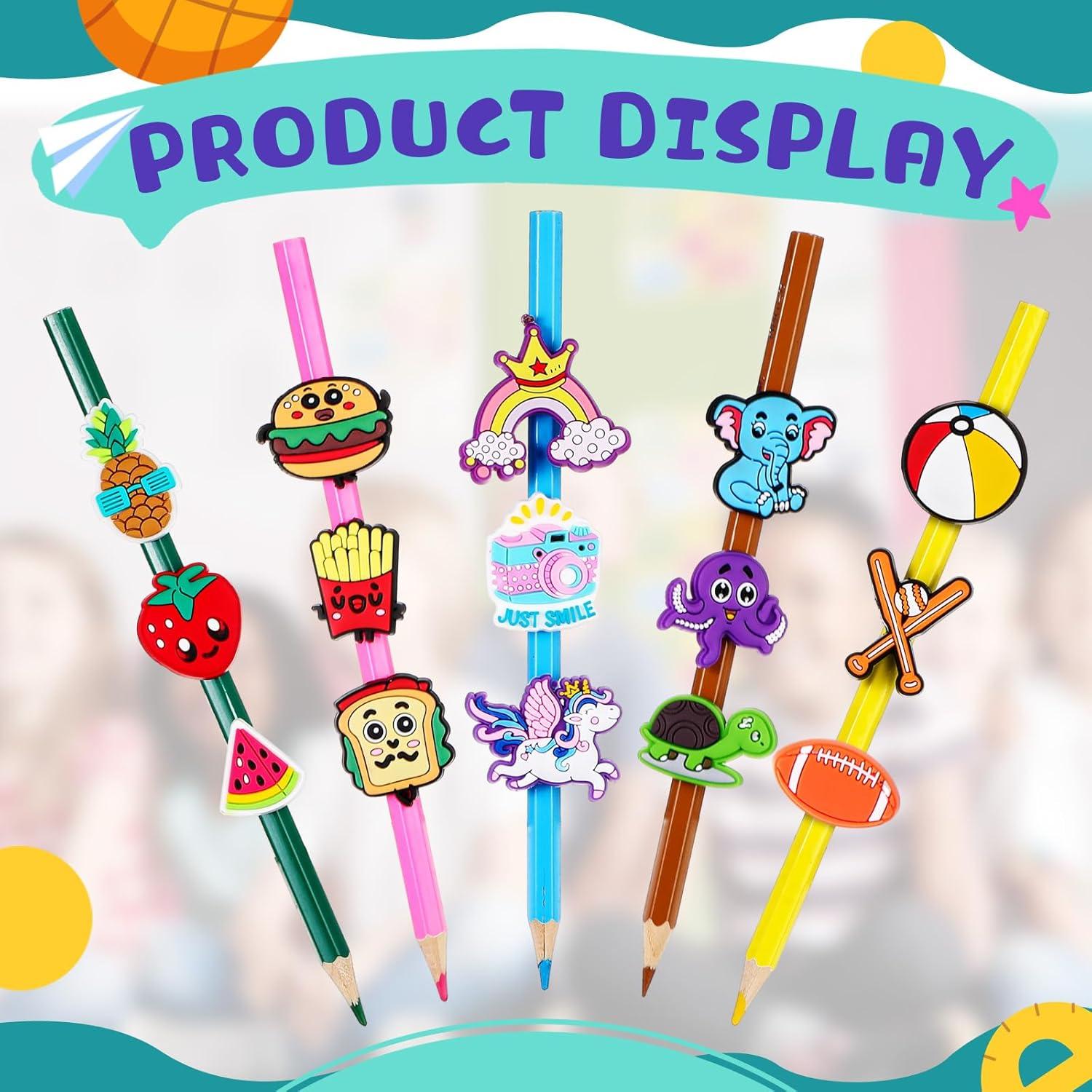 Encantos de Lápiz Seajan 120 Piezas Decorativos PVC