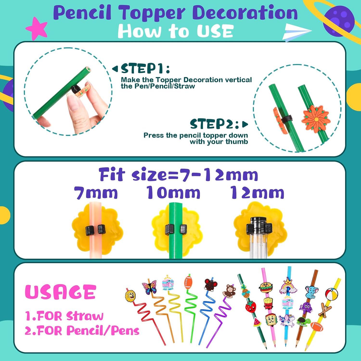 Encantos de Lápiz Seajan 120 Piezas Decorativos PVC