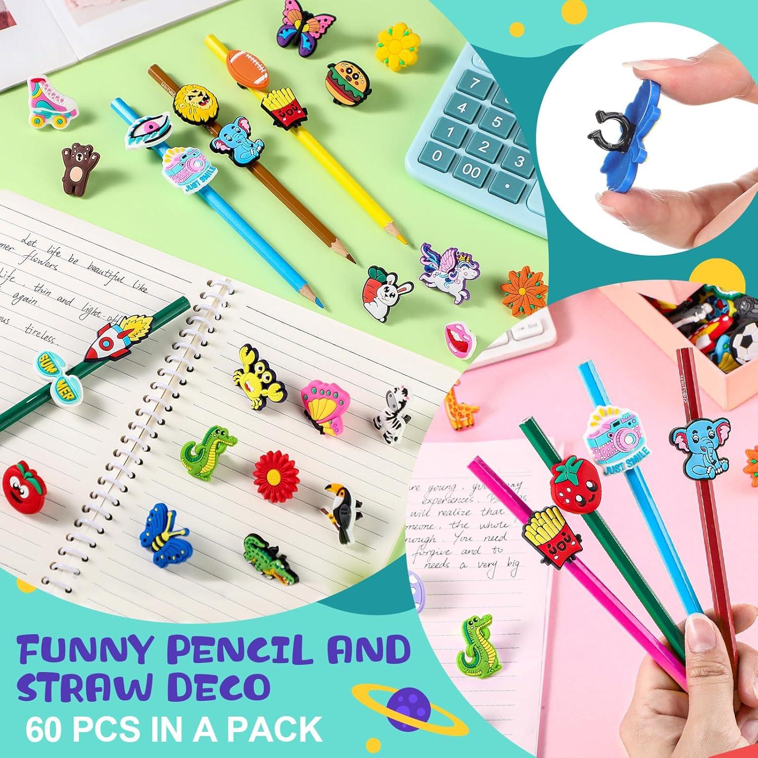 Encantos de Lápiz Seajan 120 Piezas Decorativos PVC