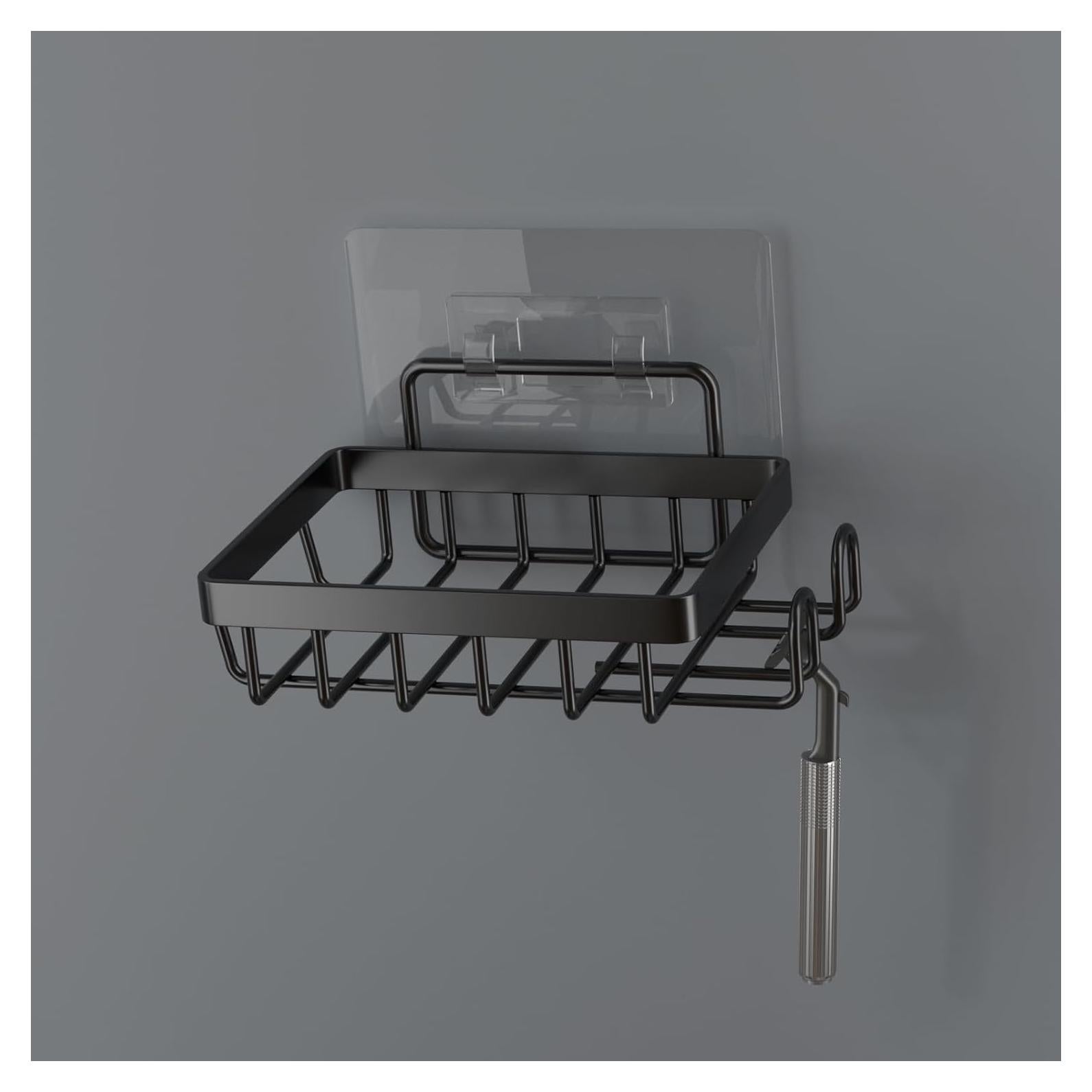 Soporte de Jabón Adhesivo Oasiteege para Pared de Ducha Negro