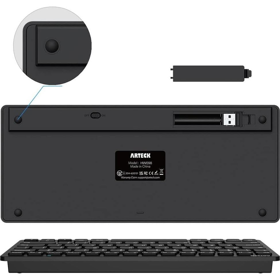 Teclado Inalámbrico Arteck HW098 Compacto y Delgado