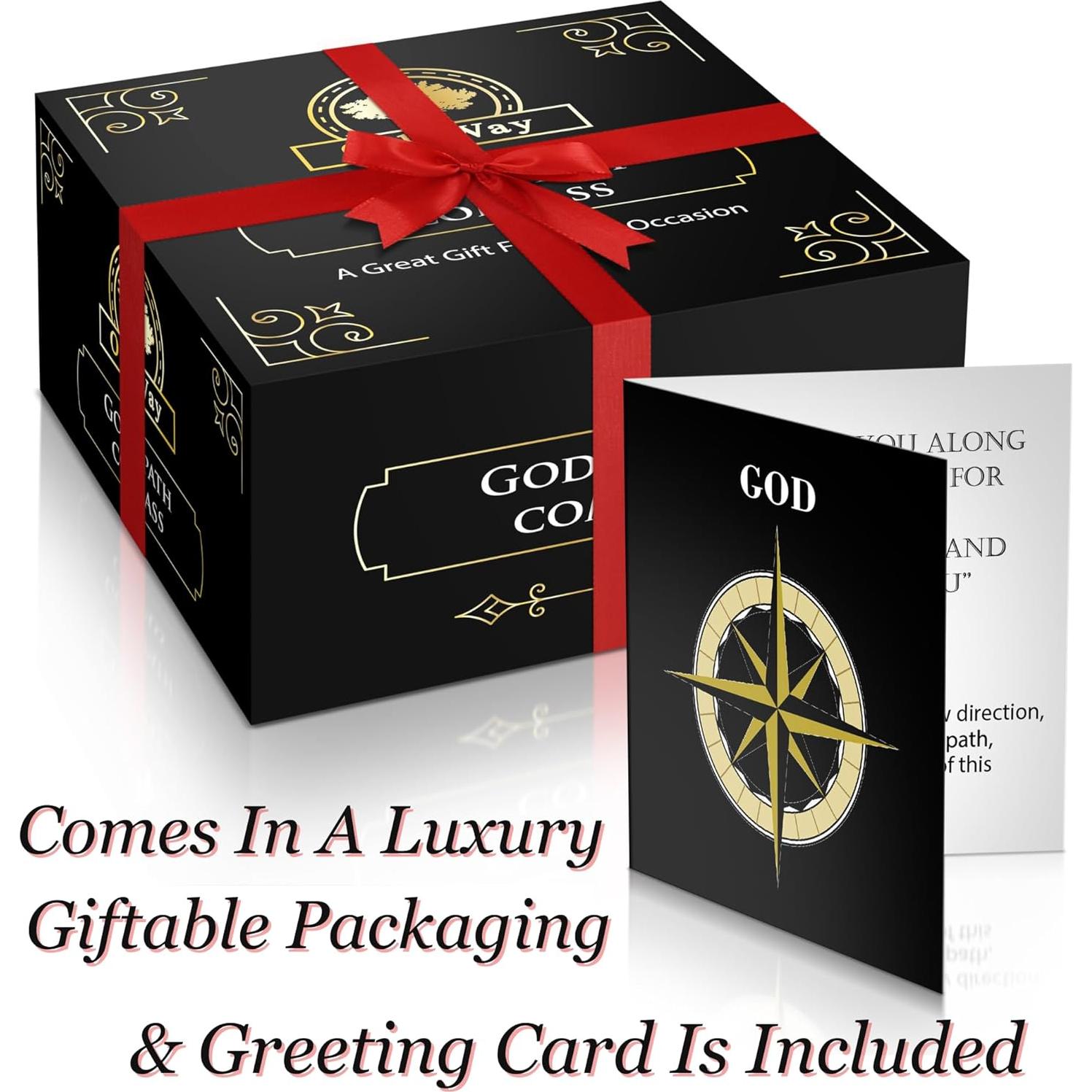 Compás del Camino de Dios OakiWay - Regalo Inspirador con Funda de Cuero