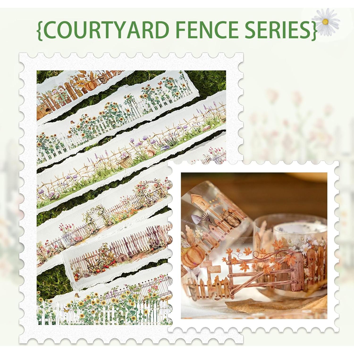 Juego de 6 Rollos de Cinta Washi Floral Aifong 40mm x 2m