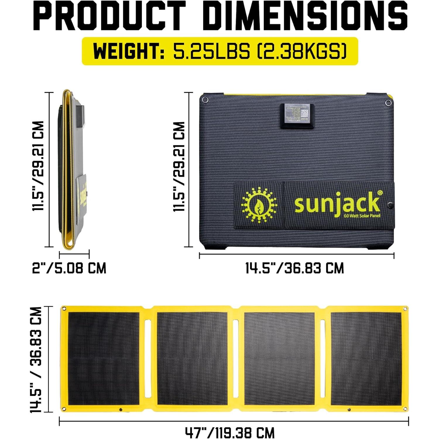 Cargador Solar Plegable SunJack 60W Impermeable USB-C