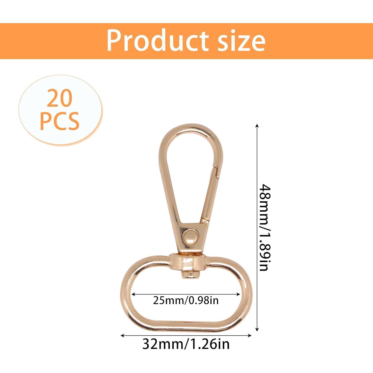 Clip de Llavero Giratorio GDFYMI 20pcs Dorado 360 Grados