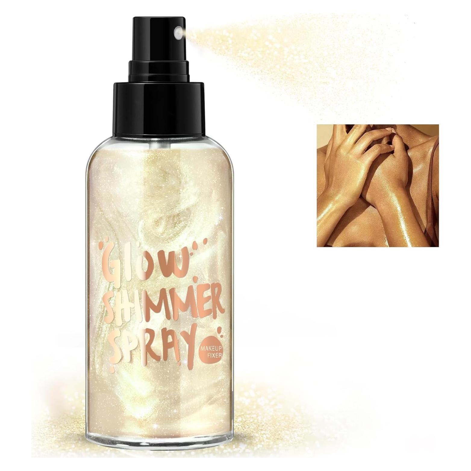 Spray de Brillo Corporal HOSAILY 94.8g Iluminador Hidratante Plateado