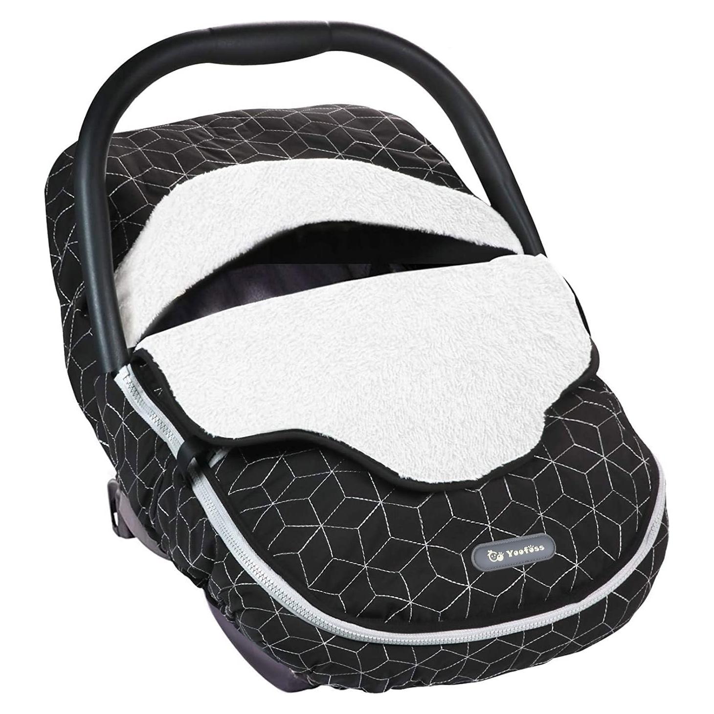 Cubierta de Asiento de Coche Invierno Yoofoss 100% Poliéster Negro