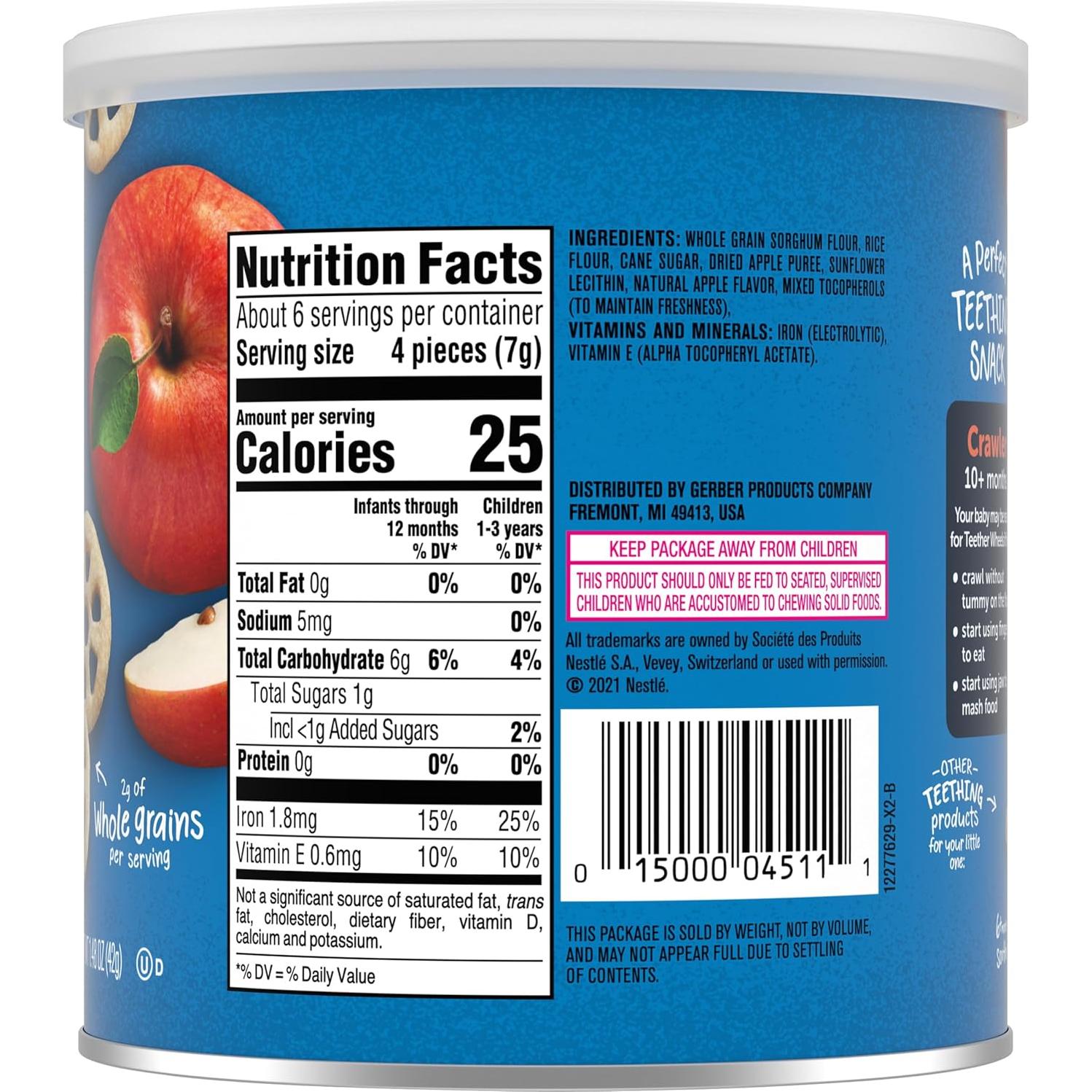 Ruedas de Teether Gerber para Bebés Cosecha de Manzana 251g