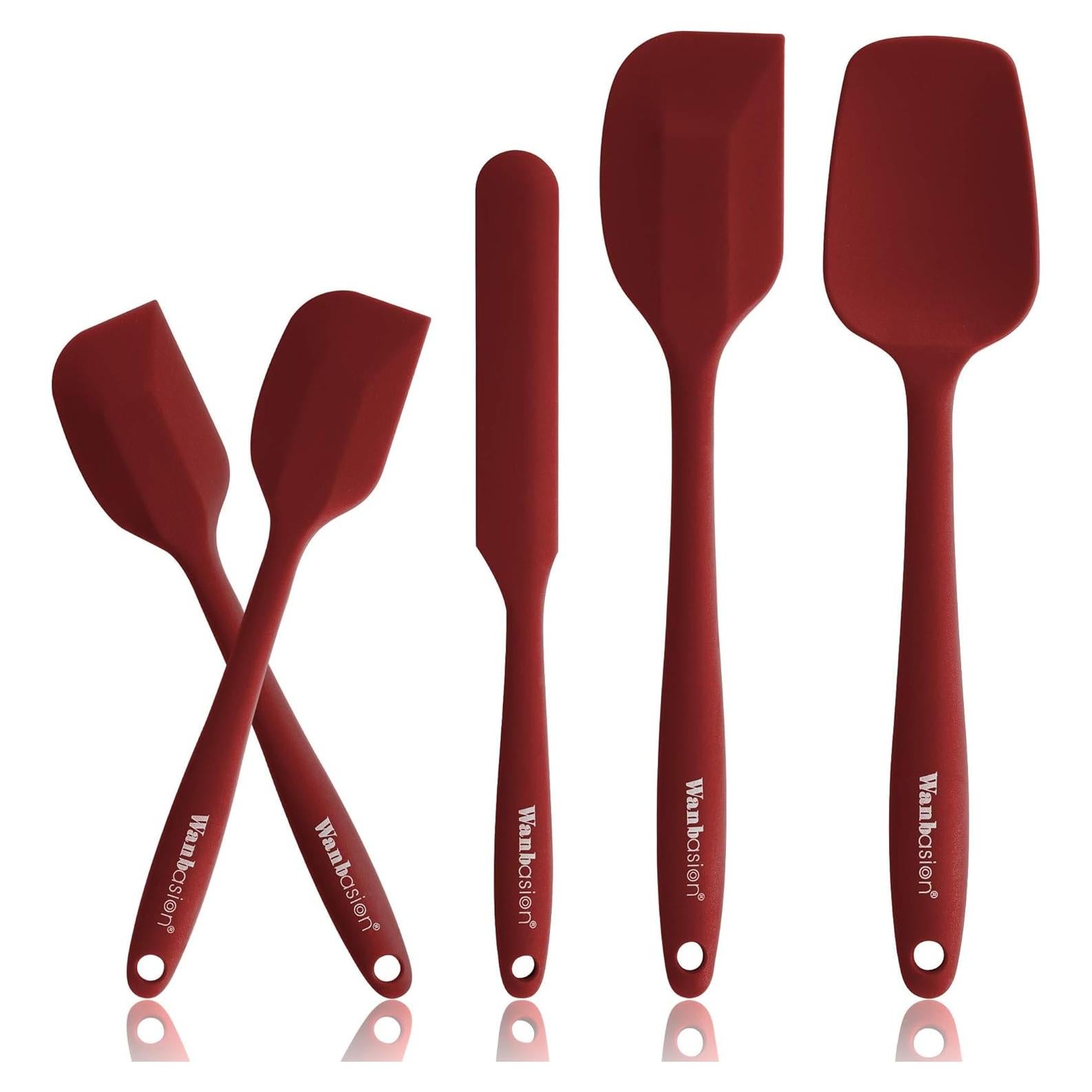 Conjunto de Espátulas de Silicona Wanbasion 5 Piezas Rojo