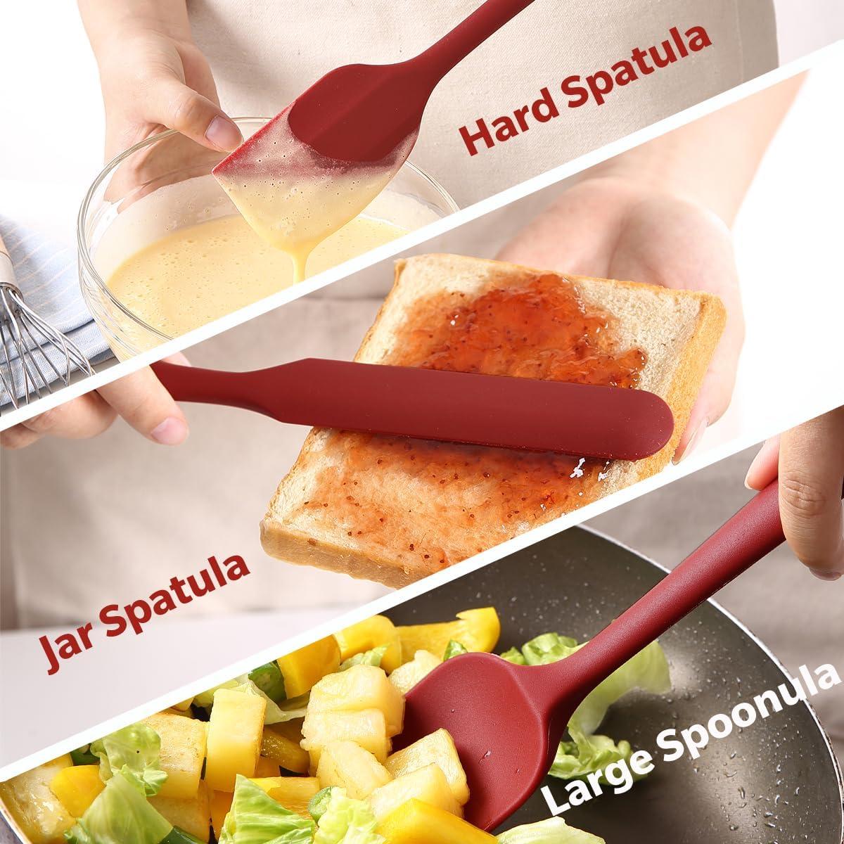 Conjunto de Espátulas de Silicona Wanbasion 5 Piezas Rojo