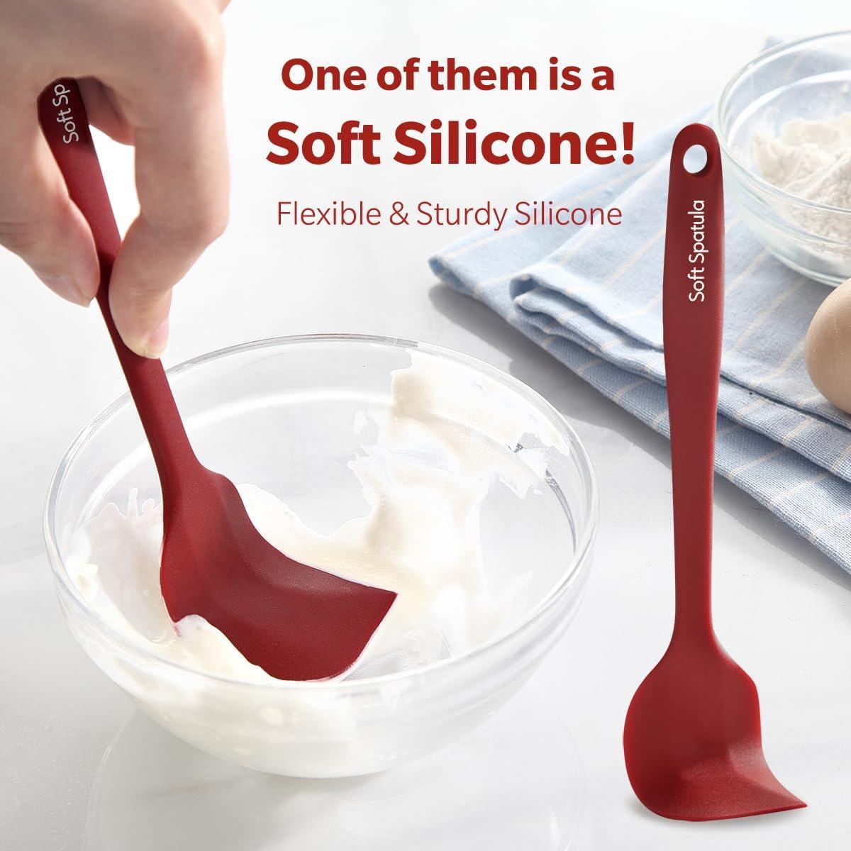 Conjunto de Espátulas de Silicona Wanbasion 5 Piezas Rojo