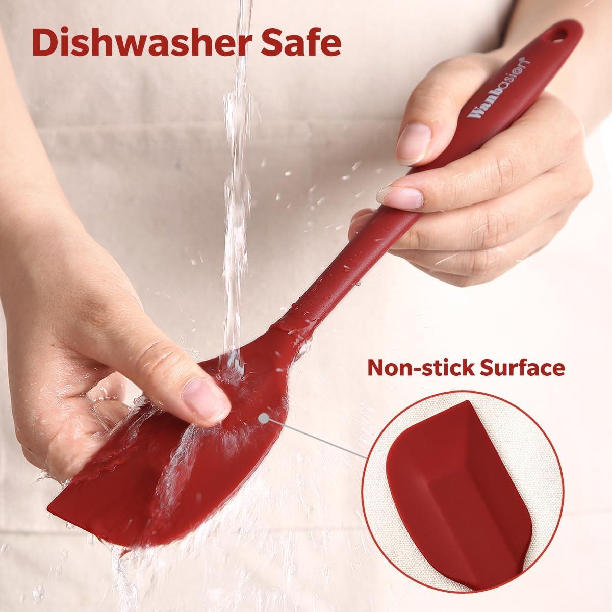 Conjunto de Espátulas de Silicona Wanbasion 5 Piezas Rojo