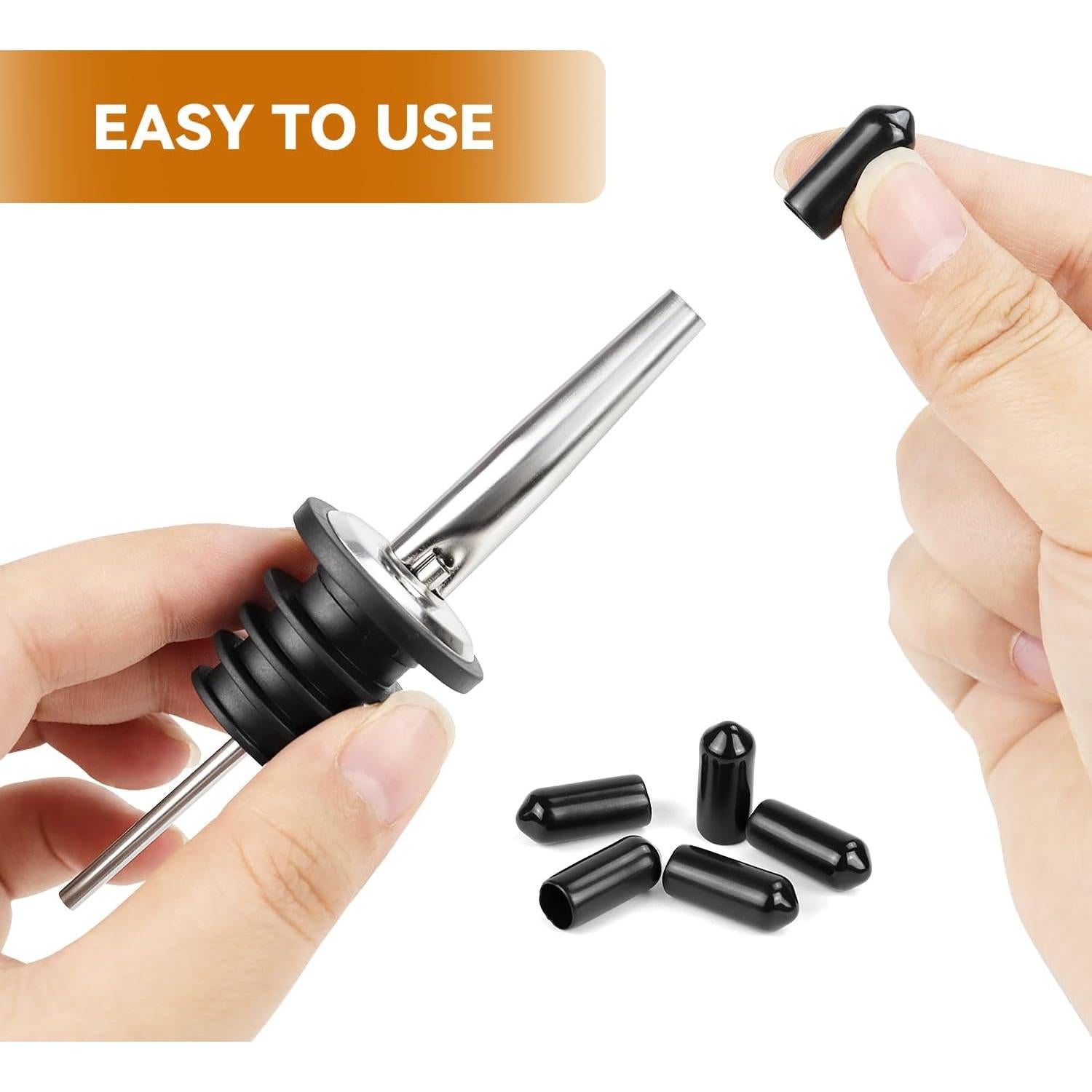 Paquete de 12 vertedores de licor Yuntop con tapas de goma